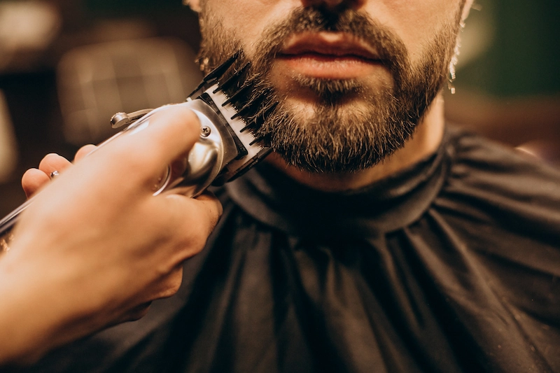handsome-man-barbershop-shaving-beard - BarberVegas | Las Vegas Barber – D sharpcut & ICONIC BARBERSHOP