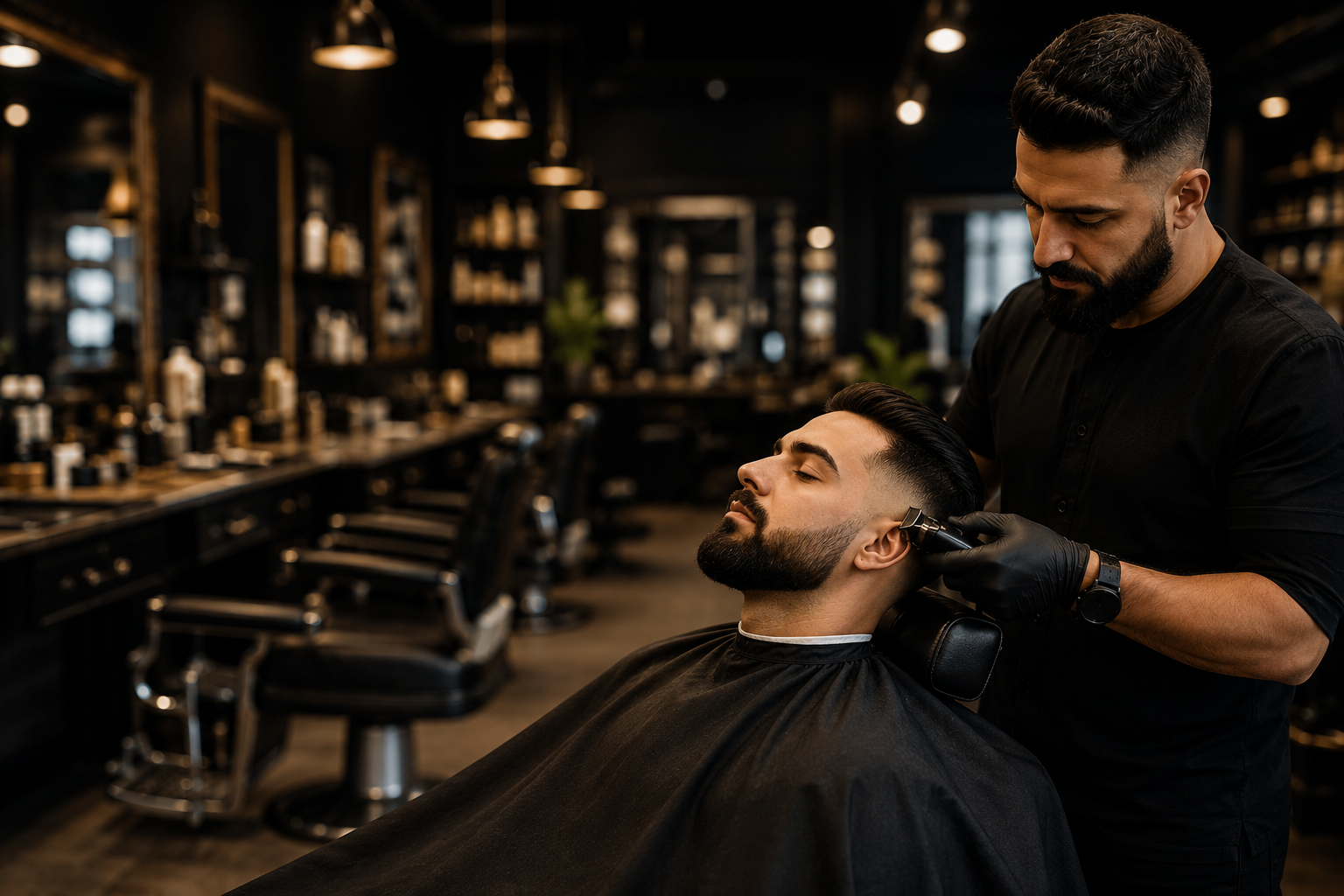 Arabic barber in Las Vegas providing men's haircuts, fades, beard trims, and grooming services